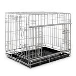 Lords & Labradors Metal Dog Crate With Sliding Door | In Silver (L) | Sliding Door Dog Crate | Sliding Double Door Crate For Pets | Metal Pet Crate | Dog Crate For Large Sized Pets | Heavy Duty