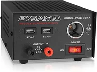 Pyramid Universal Compact Bench Power Supply - 7 Amp Regulated Home Lab Benchtop AC-DC Converter Power Supply for CB Radio, HAM w/ 13.8 Volt DC 120V AC Supply, Dual USB, Cigarette Lighter -PSU990KX