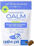 Native Pet Advanced Calming Chews for Dogs Large Breed - Anxiety Relief, Stress, Separation, Travel & Sleep Support with Melatonin for Dogs, Hydrolyzed Casein, Valerian Root & L-Tryptophan -120 Chews