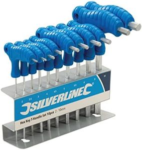 Silverline Tools 323710 Llaves hexagonales con mango en T, 10 pzas 2 - 10 mm