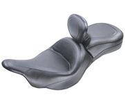 Mustang Vintage Wide Touring 1-Piece Seat with Driver Backrest for Kawasaki 200 - One Size