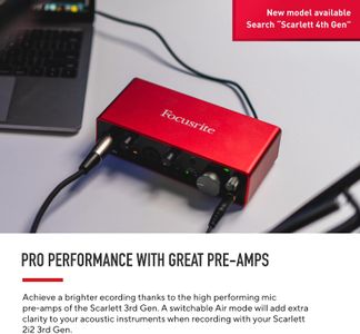 Focusrite Scarlett 2i2 USB Audio Interface – 3rd Gen