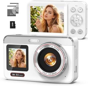 Hoorola Digital Camera, 5K 80MP Dual Screen, Auto Focus for Beginners Teens