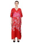 Miss Lavish London Ladies Kaftans Kimono Maxi Style Dresses Suiting Teens to Adult Women in Regular to Plus Size (134-Red, X-Large)