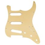 Musiclily Ultra 11 Holes Anodized Aluminum ST SSS Guitar Pickguard for American Mexican Fender Standard Strat Style Electric Guitar, Gold