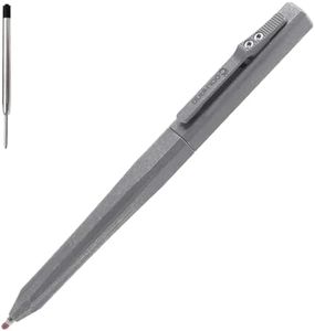 Cool Hand 5.3'' Titanium Alloy EDC Metal Pen, Slide Retractable Office Business Writing Pens, Ballpoint Ink Refillable, with a Free Refill, Stone Wash Finish Dark Gray