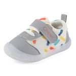 MASOCIO Baby Shoes Boys Girls First Walking Toddler Trainers Sneakers Pre Walker Boy Infant 18-24 Months Size 5 UK Child Grey