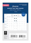 Pocket Month on two pages English block format not tabbed 2025