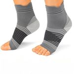 Ecosync Open Toe Bamboo Compression Socks | Women & Men | Nano Compression Socks for Neuropathy | Grey | Plantar Fasciitis Relief | Arch Support | Ankle & Foot Swelling | Heel Pain | Injury Recover |