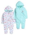 Hood Rompers/Sleepsuits/Jumpsuit/Night Suits for Baby Boys & Girls, Infants, New Borns (Green) (9-12 Months)