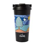 Any Morning Stainless Steel Travel Coffee Mug, Leak-Proof Coffee Tumbler, Double Wall Vacuum Insulated Travel Mug, Thermos Flask for Hot and Cold Drinks, Anti Slip Base, 17 Oz (500 Ml)