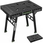Express Folding Workbench, 2-in-1 Easy Setup Portable Folding Work Table & Sawhorse, 34" W x 25" D x 32" H Lightweight Versatile Worktable with Heavy-Duty 1000 Lbs Load Capacity (Green)