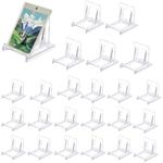 XSEXO Clear Plastic Display Stand, 6.5*5*5.5cm Clear Display Stand Adjustable Clear Acrylic Plastic Display Stands Easel Multifunctional Display Holder for Mobile Phones,Books,Photos (24 Pcs )