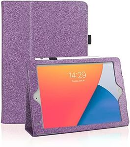 ZHONGYUE Case for iPad 9.7 inch 6th/5th Generation 2018/2017, Glitter Sparkly PU Leather iPad Air 1 Air 2 Cover, Folio Stand Smart Case for iPad 9.7", Girls, Purple