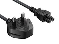 CableLeader 6ft 18 AWG England Notebook Power Cord with 2.5 A Fuse, IEC-320-C5 to UK Plug BS1363 UL Listed