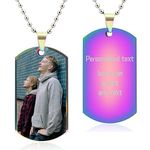 AOZHHL Personalized Dog Tag Pendant for Men, Custom Necklaces With Picture, Custom Photo Text Engraving Dog Tags for Women Boys Girls Stainless Steel Necklace