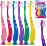 Kids Toothbrush Suction Cup with Covers, Toddler Toothbrush Soft Bristles, Child Toothbrush Suction Cups For Easy Access, Toddler Toothbrushes Handles Perfect For Tiny Hands of Boys and Girls (6 Pack)