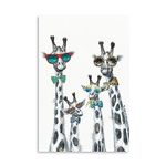 Yidepot Giraffe Wall Art Canvas Prints: Cool Animal Prints for Nursery Giraffe Picture Framed Funny Cute Bathroom Poster Colorful Wall Decor for Children Bedroom(40cmx60cm)