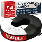 5 STARS UNITED Donut Pillow Hemorrhoid Tailbone Cushion – Large Cushion for Pain Relief – Coccyx, Prostate, Sciatica, Pelvic Floor, Pressure Sores, Pregnancy, Postpartum Recovery, Black