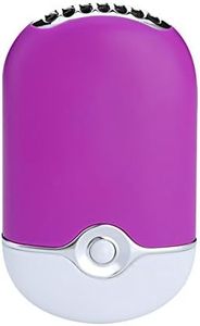 ThreeH USB Fan Silent Mini Air Conditioner Travel Handheld USB Rechargeable Fan Bladeless Cooling Fan for Eyelash,Purple