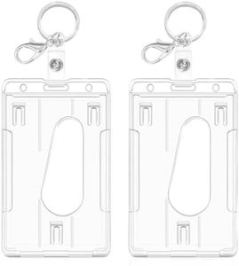 Porte Badge - 2 Pcs Porte Badges Plastique Transparentese, Pour Cartes Proximité, Cartes de Crédit, Nominatives et Cartes d'Identité，Porte Carte Bus (B2 - Vertical)