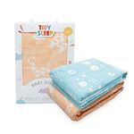 TIDY SLEEP Baby Blankets 6 Layer Wraper 100% Cotton Stroller Cover Receiving Blankets, (Pack of 2) (Pink & Blue)