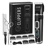 Dog Clippers Professional Heavy Duty Dog Grooming Clipper 3-Speed Low Noise High Power Rechargeable Cordless Pet Grooming Tools for Small & Large Dogs Cats Pets with Thick & Heavy Coats