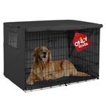 Explore Land 30 inches Dog Crate Cover - Durable Polyester Pet Kennel Cover Universal Fit for Wire Dog Crate (Black)