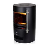 Warmlite WL46022 Elmswell Round Contemporary Stove with Two Heat Settings, Realistic LED Flame Effect, 2000W, Black