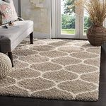 Irsha Home Furnishings Shaggy Fluffy Carpet for Floor, Anti Slip Furr Area Floor Rugs for Living Room Bedroom Rectangular Carpet (Beige Ivory, 5x8 Feet)