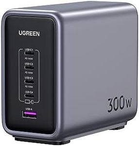 UGREEN Nexode 300W GaN USB C Charger, 5-Port Desktop Charging Station Compatible with MacBook Pro/Air, Dell XPS, iPhone 17/16/15 Series, Galaxy S25/S24, Pixel 10/9, iPad Air/Pro, Steam Deck