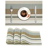 HOKIPO Pvc Set Of 4 Placemats For Dining Table - 45X30 Cm (Ar865, Polyvinyl Chloride), Multicolored