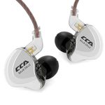 CCA C10 in Ear Monitor Headphone 10 Hybrid Drivers Wired Earbud 4BA 1DD HiFi IEM Earphones Stereo Noise Isolating Earphone with Detachable Cable for Musicians Singers Audiophiles (Black, Without Mic)