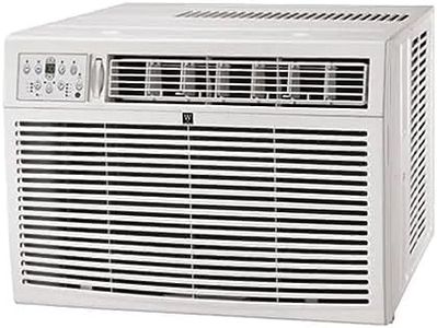 HomePointe 18,000 BTU Single Phase Air Conditioner Window Unit with Ionizer, Remote Control, LED Display Digital Panel and Installation Kit, White