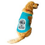 Ruse Pet Finally Going to be a Big Brother Printed Dog Round Neck Sleeveless Vest Tank T-Shirt/Tees Apparel/Clothes/Tees Gift for Dogs(Steel Blue/L)