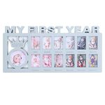 My First Year Photo Moments Baby Keepsake Picture Frame, Baby’s First Year Photo Frame, 12 Month Picture Frame,Milestone Photo Frame, First Year Picture Mat,Baby Picture Frame