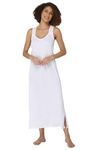 INTIMACY LINGERIE Full-Length Cotton Night Slip for women Sleeveless Maxi Nighty for women Comfortable Everyday Wear for women Non-Adjustable Broad Strap, Pair with Nightgowns and Nighties White