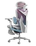 AutoFull G7 Ergonomic Office Chair, 3-Zone Dynamic Lumbar Support, 360° Armrests, CloudTech Mesh, 140° Recline, Footrest, Detachable Back Armor, Desk Chair for Office & Gaming, Cherry Blossom Pink