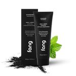 Fang Natural Toothpaste|Teeth Whitening|Heals Sensitive Teeth|Fights Cavities, Gum Diseases & Bad Breath|SLS & Chemical Free |Organic, Vegan (Pack of 1, Activated Charcoal)