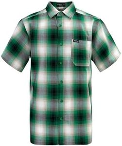 G-Style USA Western Casual Plaid Short Sleeve Button Up Shirt SS30 - Green - X-Large