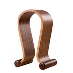 Tenlacum Universal Wooden Omega Headphone Gaming Headset Display Stand Holder Hanger (Walnut)