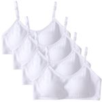 4 Pack Girls Sports Bra Training Bras Underwear with Fixed Bust Pad and Adjustable Strap Teenage Girls Crop Top for Kids 10-16 Years