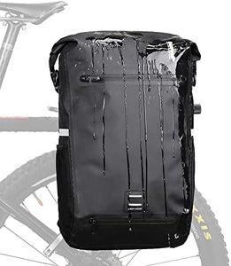 Rhinowalk Bike Pannier Bag 22L Waterproof Bicycle Bag Motor Pannier Backpack Shoulder Bag Laptop Pannier Travel Bag Professional Cycling Accessories-Black