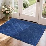 COSY HOMEER Front Door Mat 80x120 CM, Dirt Trapper Floor Mat, Polyester Welcome Door Mat for Kitchen Room Office Entryway Doors, Absorbent Non-Slip Low Profile Indoor Doormat, Machine Washable, Blue