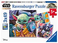 Ravensburger Star Wars The Mandalorian: Grogu Moments 3 x 49 Piece Jigsaw Puzzle Set for Kids - 05241 - Every Piece is Unique, Pieces Fit Together Perfectly, Multicolor, 8 x 8