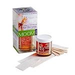 MOOM - Glaze Waxing Kit with Lavender, 6 oz Jar Sugar Wax Kit with 18 Reusable Fabric Strips, Alternative to Wax Strips & Laser Hair Removal for Women /Men, For Whole Body, Bikini & Face