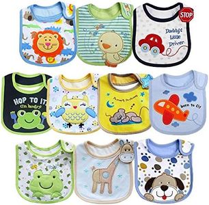 Tomkity Lot de 10 Bébé Bavoirs Imperméables 0 à 36 mois