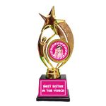 Family Shoping Rakhi Gift for Sister Best Sister in The World Trophy Medal Award for Sister Rakhi Gifts