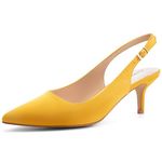 Greatonu Ladies Shoes Dressy Yellow/Faux Suede US Size 9