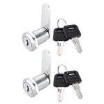 sourcing map Cam Lock 1" Cylinder Length Cabinet Locks with No.3 Cam, Fits on 5/8" Max Thick Panel, Keyed Different 2Pcs